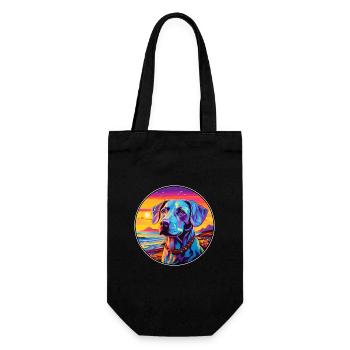 Argentino Dog Breed Colorful Cartoon Watercolor - Gift Bag for Bottles - black - Front
