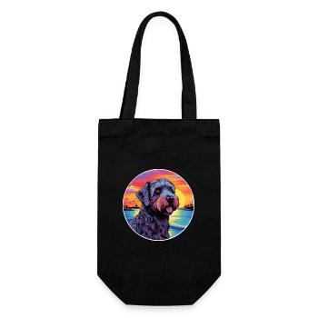Bouvier Des Flandres Race De Chien Coloré Cartoon Wa - Sac à bouteille - noir - Devant