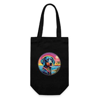 Cao De Gado Transmontano Dog Breed Colorful Cartoo - Gift Bag for Bottles - black - Front