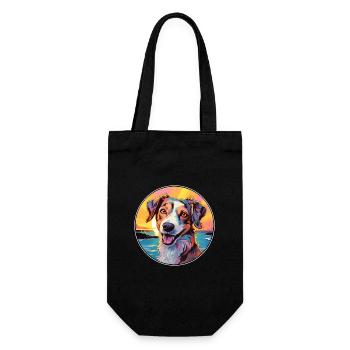 Danois Suédois Farmdog Race Chien Coloré Cartoon - Sac à bouteille - noir - Devant