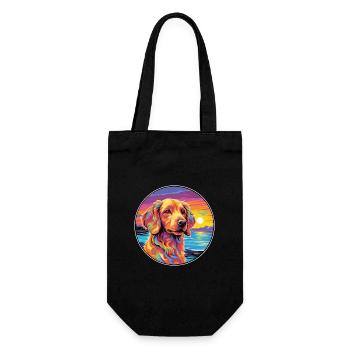 Fauve De Bretagne Dog Breed Colorful Cartoon Water - Gift Bag for Bottles - black - Front