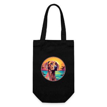 Rhodesian Ridgeback Hunderasse Bunte Karikatur Wat - Geschenkbeutel für Flaschen - Schwarz - Vorne