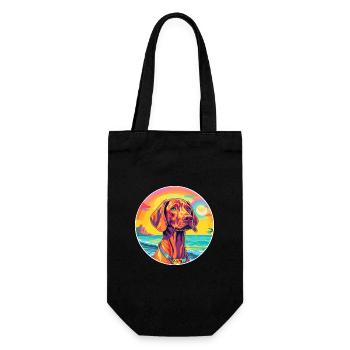 Vizsla Dog Breed Colorful Cartoon Watercolor - Gift Bag for Bottles - black - Front