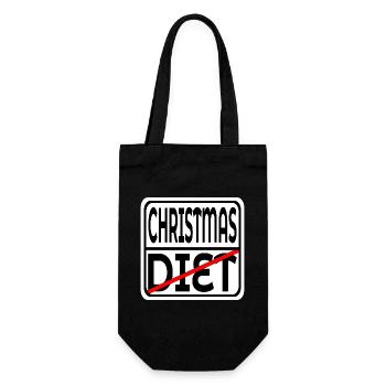 WEIHNACHTSSCHILD - LUSTIGE DIÄTZEICHEN - Geschenkbeutel für Flaschen - Schwarz - Vorne