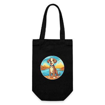 Argentino Hund Rasse Cartoon Kawaii Clipart Hund Haustier - Geschenkbeutel für Flaschen - Schwarz - Vorne