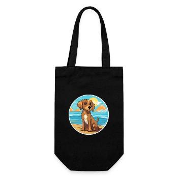 Armant Dog Breed Cartoon Kawaii Clipart Watercolor - Gift Bag for Bottles - black - Front