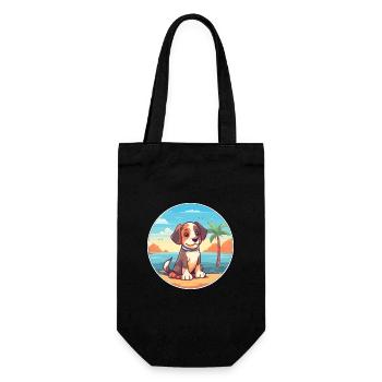 Aidi chien race dessin animé Kawaii Clipart aquarelle - Sac à bouteille - noir - Devant