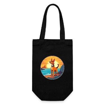Alopekis Dog Breed Cartoon Kawaii Clipart Dog Pet - Gift Bag for Bottles - black - Front