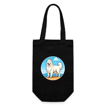 Berger Blanc Suisse Dog Breed Cartoon Kawaii Dog - Sac à bouteille - noir - Devant