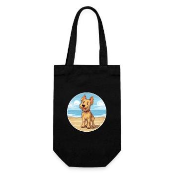 Berger Picard Hund Rasse Cartoon Kawaii Clipart Hund - Geschenkbeutel für Flaschen - Schwarz - Vorne