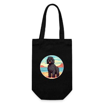 Race de chien Terrier russe noir Cartoon Kawaii Dog - Sac à bouteille - noir - Devant