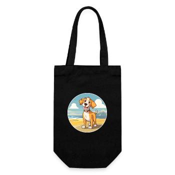 Bossie Dog Breed Cartoon Kawaii Clipart Watercolor - Gift Bag for Bottles - black - Front