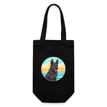 Chien d’élan norvégien noir race de chien Cartoon Kawaii - Sac à bouteille - noir - Devant