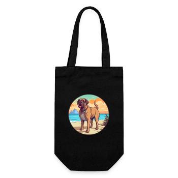 Mastiff brésilien chien race Cartoon Kawaii Clipart - Sac à bouteille - noir - Devant