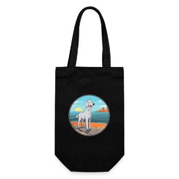 Bedlington Terrier Dog Breed Cartoon Kawaii Dog - Gift Bag for Bottles - black - Front