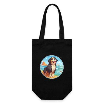Bouvier bernois race Cartoon Kawaii Clipart - Sac à bouteille - noir - Devant