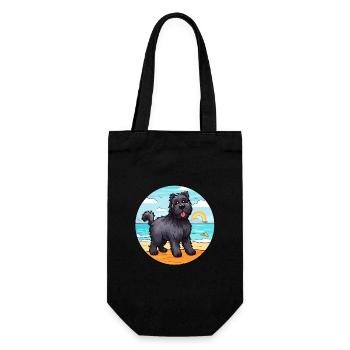 Bouvier Des Flandres Race De Chien Cartoon Kawaii Chien - Sac à bouteille - noir - Devant