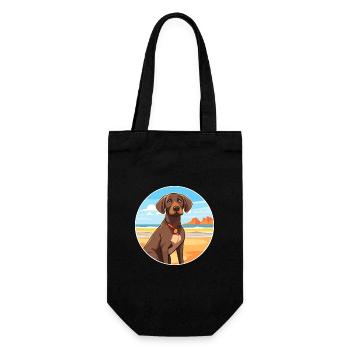 Burgos Pointer Dog Breed Cartoon Kawaii Clipart - Gift Bag for Bottles - black - Front