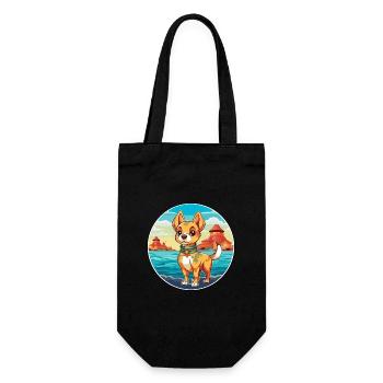 Chinois impérial chien race Cartoon Kawaii Clipart - Sac à bouteille - noir - Devant