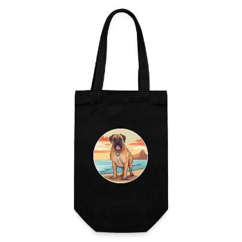 Bullmastiff chien race dessin animé Kawaii Clipart chien - Sac à bouteille - noir - Devant