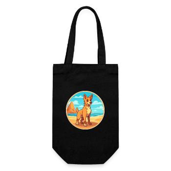 Chinook Dog Breed Cartoon Kawaii Clipart Dog Pet - Gift Bag for Bottles - black - Front