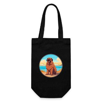 Caucasian Ovcharka Dog Breed Cartoon Kawaii Dog - Gift Bag for Bottles - black - Front