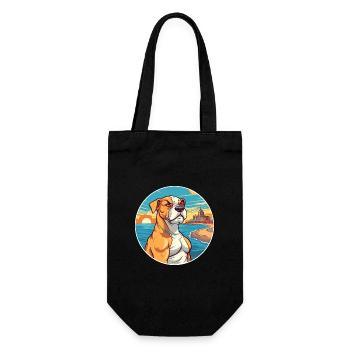 Córdoba Kampfhund Rasse Cartoon Kawaii Clipart - Geschenkbeutel für Flaschen - Schwarz - Vorne