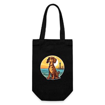 Deutscher Wachtelhund Hunderasse Cartoon Kawaii Hund - Geschenkbeutel für Flaschen - Schwarz - Vorne