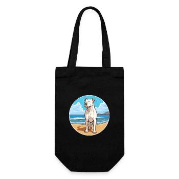 Dogue Argentino chien race Cartoon Kawaii Clipart - Sac à bouteille - noir - Devant