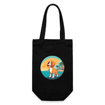 Deutsche Bracke Hund Rasse Cartoon Kawaii Clipart - Geschenkbeutel für Flaschen - Schwarz - Vorne
