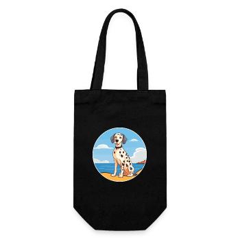Dalmatiner Hund Rasse Cartoon Kawaii Clipart Hund Haustier - Geschenkbeutel für Flaschen - Schwarz - Vorne