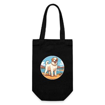 georgischer, schäferhund, rasse, cartoon, kawaii, clipart - Geschenkbeutel für Flaschen - Schwarz - Vorne