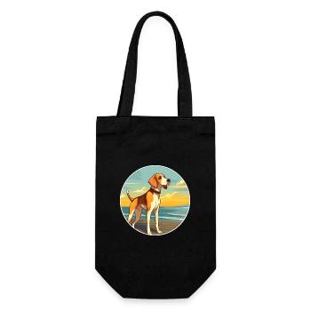 Englisch Foxhound Hund Rasse Cartoon Kawaii Clipart - Geschenkbeutel für Flaschen - Schwarz - Vorne