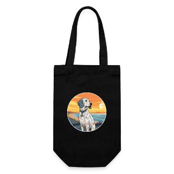 English Setter Dog Breed Cartoon Kawaii Clipart - Gift Bag for Bottles - black - Front