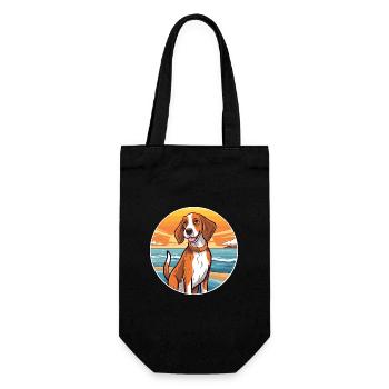 Estnischer Hund Rasse Cartoon Kawaii Clipart - Geschenkbeutel für Flaschen - Schwarz - Vorne