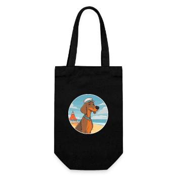 Hannover Hund Rasse Cartoon Kawaii Clipart Hund - Geschenkbeutel für Flaschen - Schwarz - Vorne