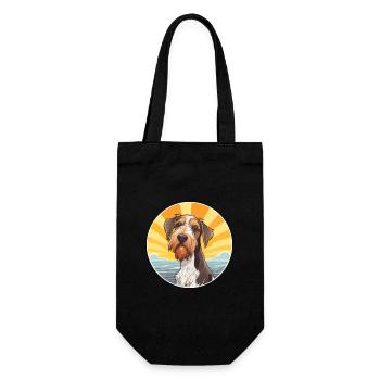 Chien de chasse à poil dur d’Istrie race de chien Cartoon Kawaii - Sac à bouteille - noir - Devant