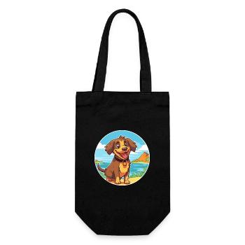 Kai Ken chien race dessin animé Kawaii Clipart chien animal de compagnie - Sac à bouteille - noir - Devant