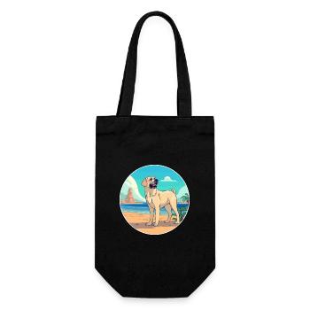 Kangal chien race dessin animé Kawaii Clipart aquarelle - Sac à bouteille - noir - Devant