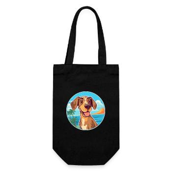 Kintamani chien race dessin animé Kawaii Clipart chien animal de compagnie - Sac à bouteille - noir - Devant