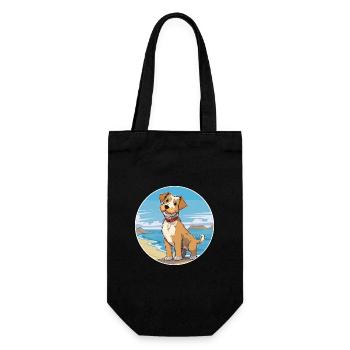 Lucas Terrier chien race dessin animé Kawaii Clipart chien - Sac à bouteille - noir - Devant