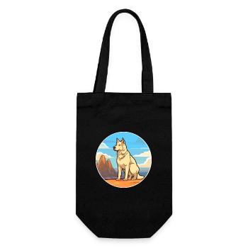 Karst Schäferhund Rasse Cartoon Kawaii Clipart - Geschenkbeutel für Flaschen - Schwarz - Vorne