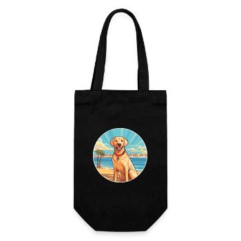 Labrador Hund Rasse Cartoon Kawaii Clipart Hund Haustier - Geschenkbeutel für Flaschen - Schwarz - Vorne