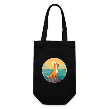 Neuguinea Singender Hund Rasse Cartoon Kawaii Hund - Geschenkbeutel für Flaschen - Schwarz - Vorne