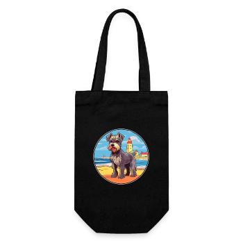 Mittelschnauze Hund Rasse Cartoon Kawaii Clipart - Geschenkbeutel für Flaschen - Schwarz - Vorne