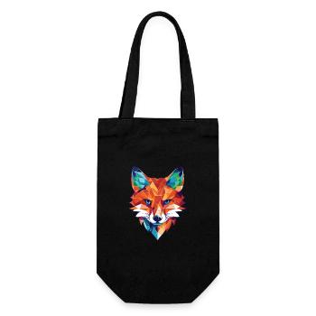 Gelehrter Fuchs, farbenfroher Aquarell-Tier-Haustier-Cartoon - Geschenkbeutel für Flaschen - Schwarz - Vorne