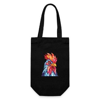 Henne buntes Aquarell Tier Haustier Illustration - Geschenkbeutel für Flaschen - Schwarz - Vorne
