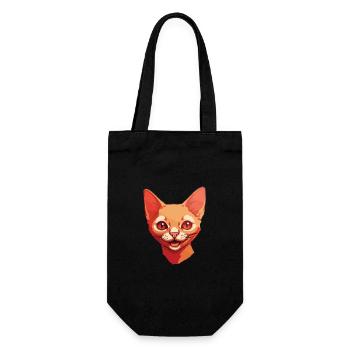 Rote Devon Rex Katze Cartoon Aquarell Illustration - Geschenkbeutel für Flaschen - Schwarz - Vorne