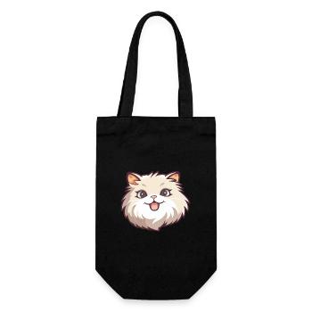 Ragamuffin chat dessin animé illustration à l’aquarelle - Sac à bouteille - noir - Devant