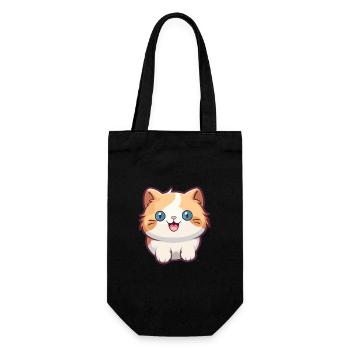 Munchkin Katze Cartoon Aquarell Illustration - Geschenkbeutel für Flaschen - Schwarz - Vorne